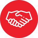 Partnership handshake icon symbolizing trust and collaboration
