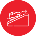 Road pathway icon illustrating driving journey and progress
